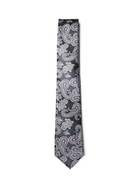 Cravate rose à motif paisley