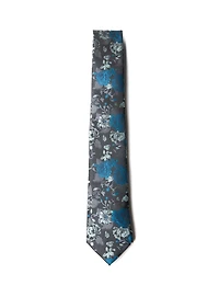 Turquoise Floral Pattern Tie