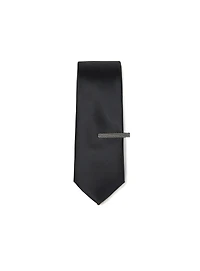 Silver Textured Tie Clip