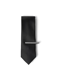 Silver Textured Tie Clip