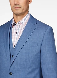 Blue Crosshatched Suit