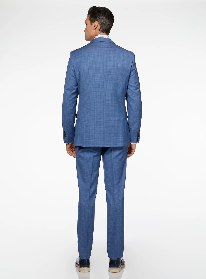 Blue Crosshatched Suit