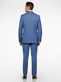 Blue Crosshatched Suit