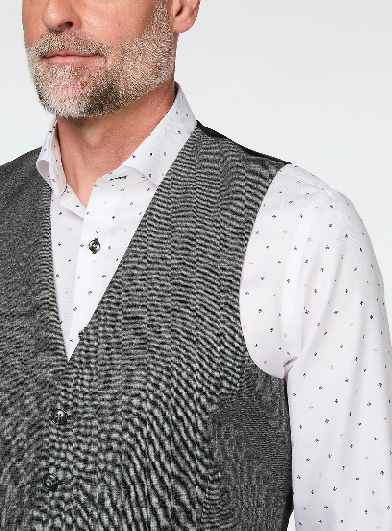 Veste en laine brossée charbon