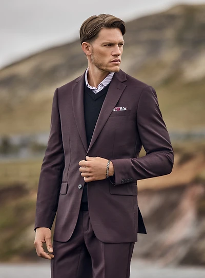 Burgundy Neat Suit