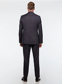 Brown and Navy Windowpane Suit