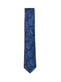 Cravate bleue royale à motif paisley