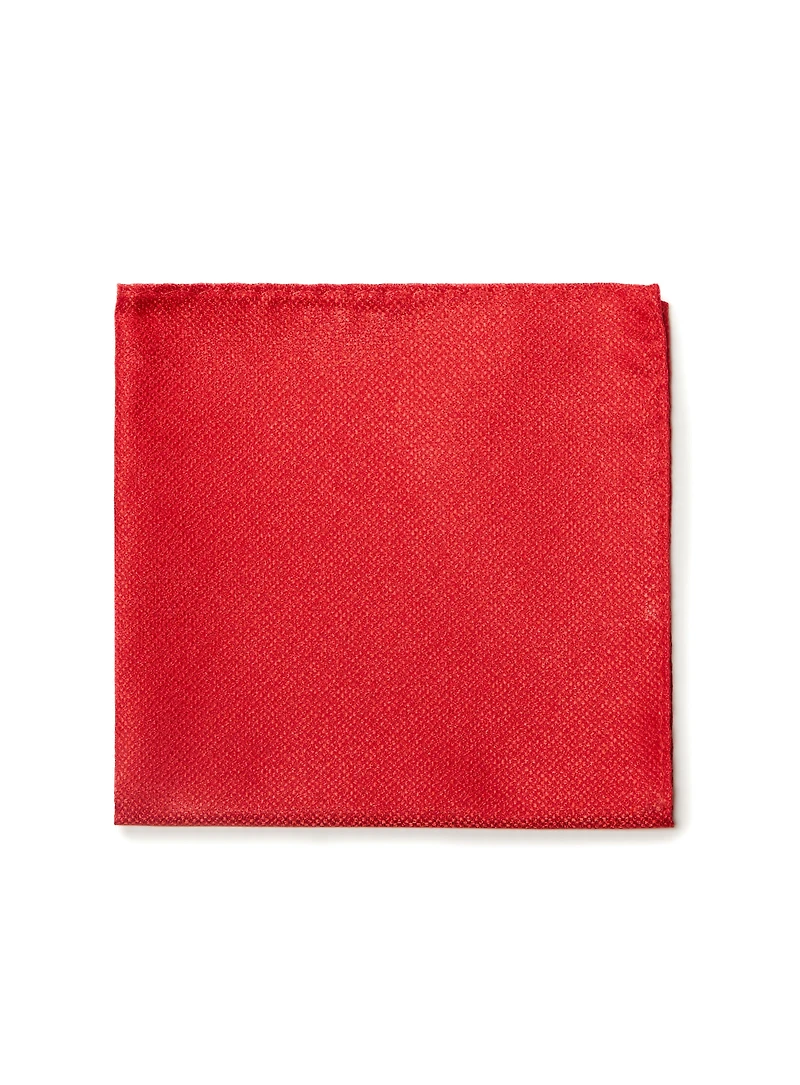 Mouchoir de poche rouge texturé