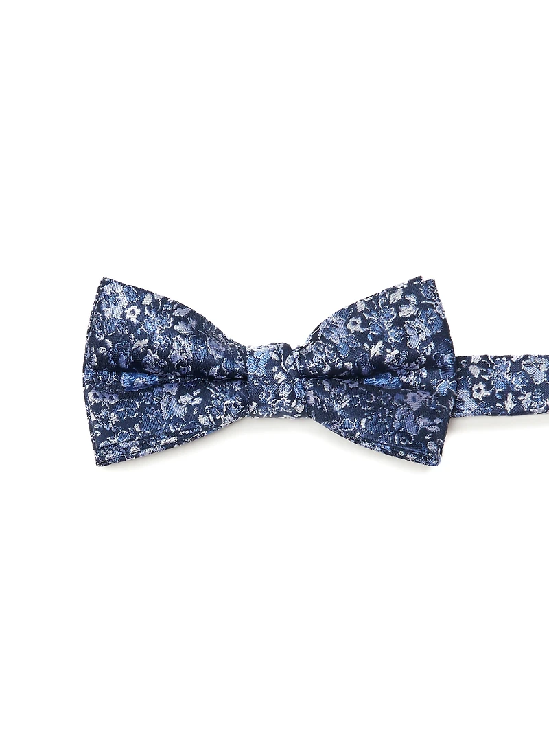 Noeud papillon bleu royal à micro fleurs