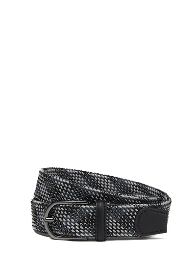 Ceinture tressée noire et blanche