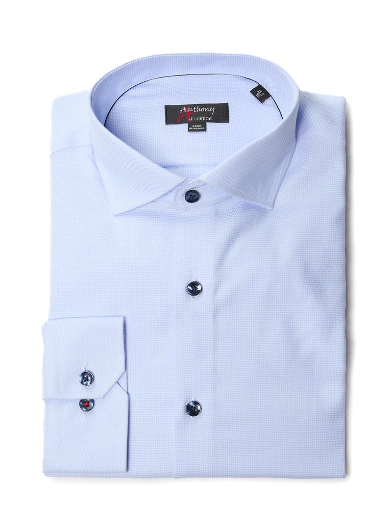 Chemise sans repassage à faux uni