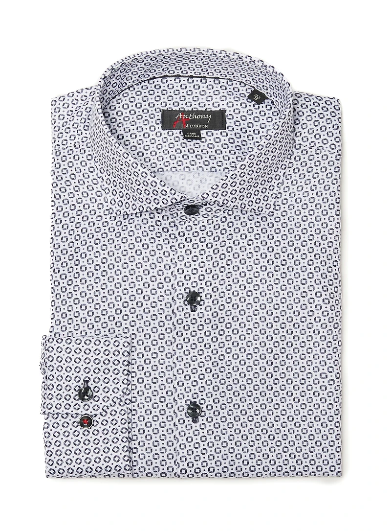 Chemise sans repassage à imprimé delta