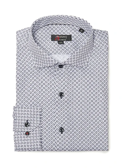 Chemise sans repassage à imprimé delta