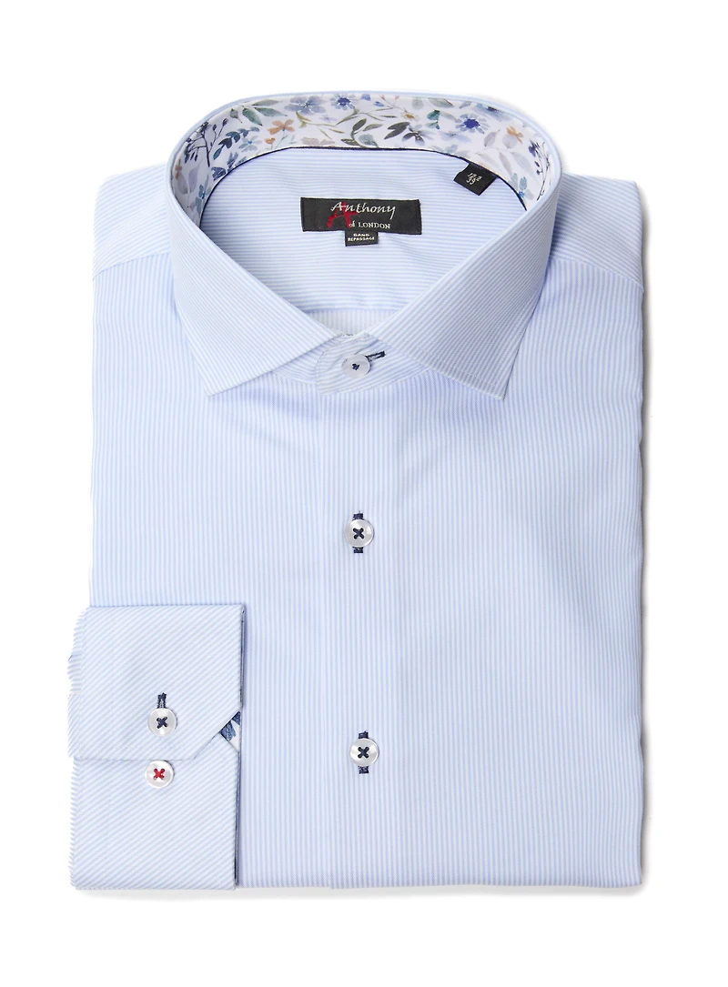 Chemise sans repassage à rayures