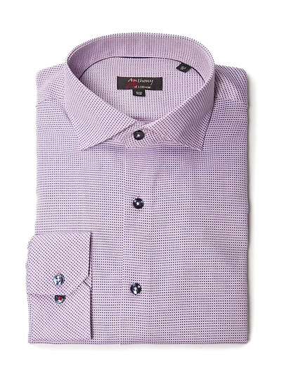 Micro Check Print Pink Non-Iron Shirt