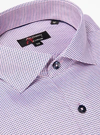 Micro Check Print Pink Non-Iron Shirt
