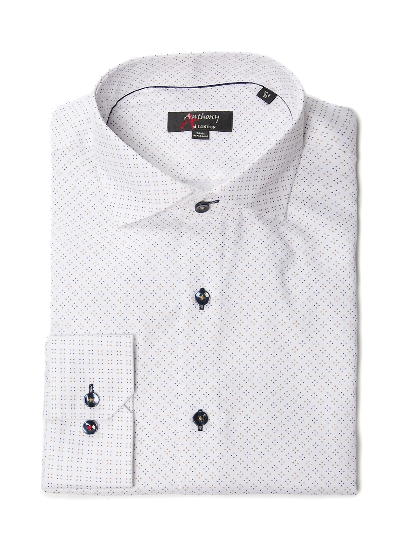 Chemise sans repassage à imprimé pixel