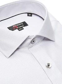 Chemise sans repassage à motif pied-de-poule