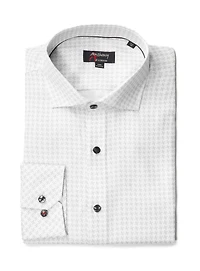 Crosshatched Print Non-Iron Shirt