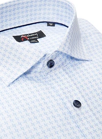 Crosshatched Print Non-Iron Shirt