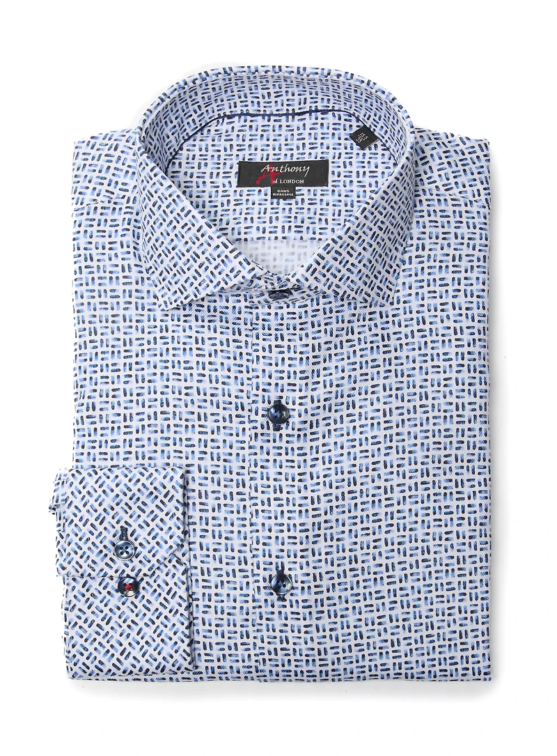 Chemise sans repassage à motif aquarelle