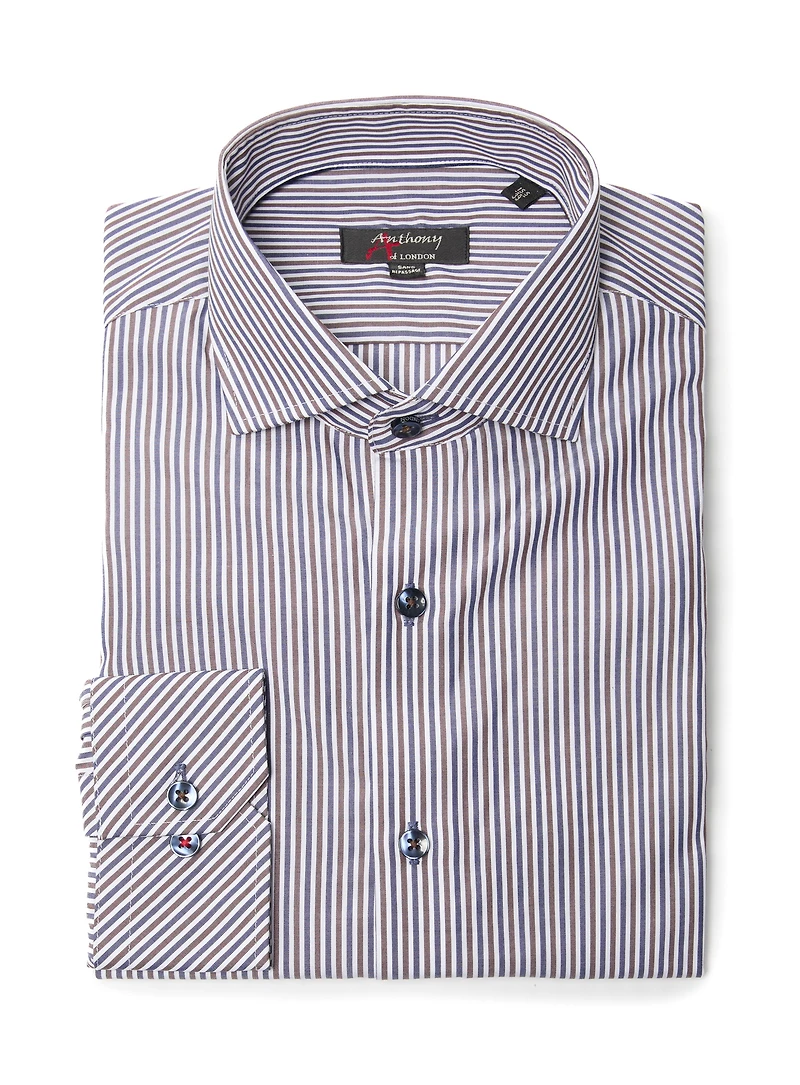 Chemise sans repassage à rayures