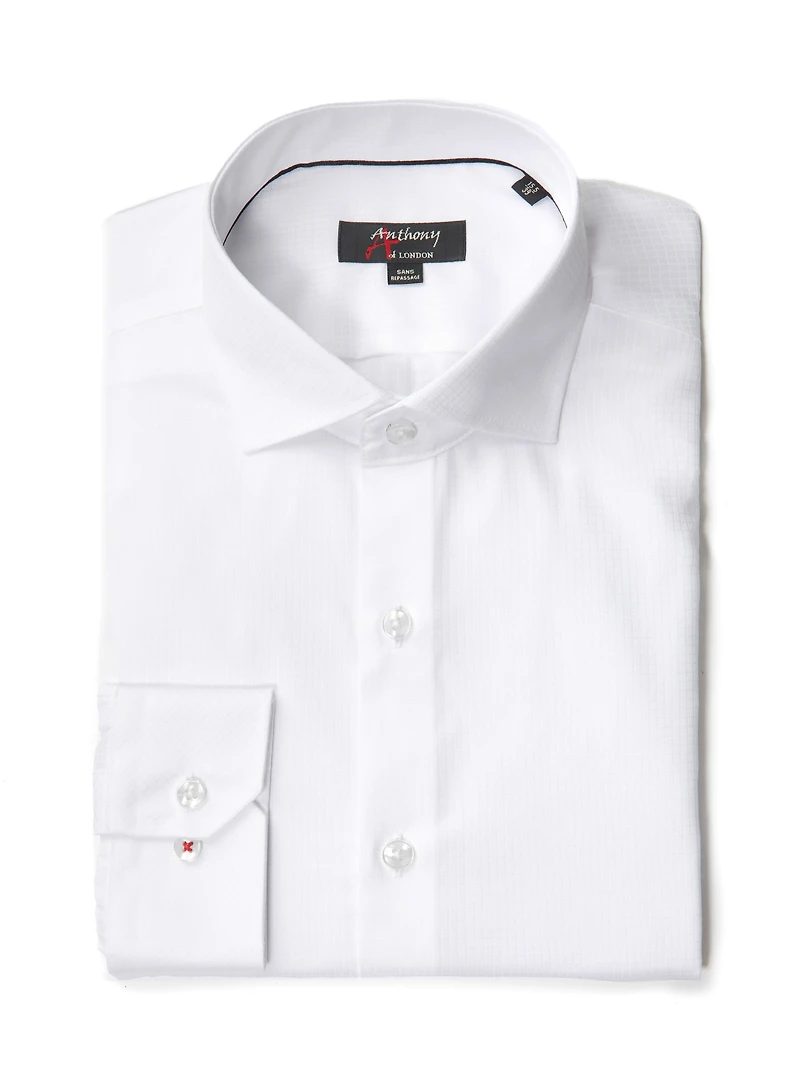Chemise sans repassage à motifs carrés