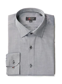 Chemise sans repassage en sergé uni