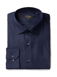 Chemise sans repassage en sergé uni