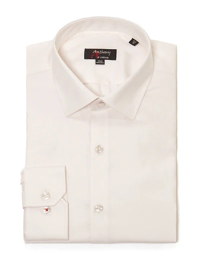 Chemise sans repassage en sergé uni