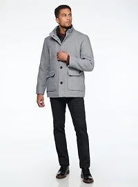 Manteau uni en laine