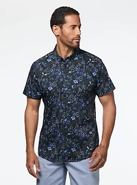 Chemise marine à fleurs paisley
