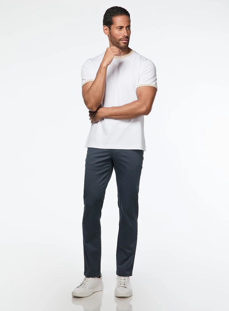 Chino 'Peter Slim' à micro texturé