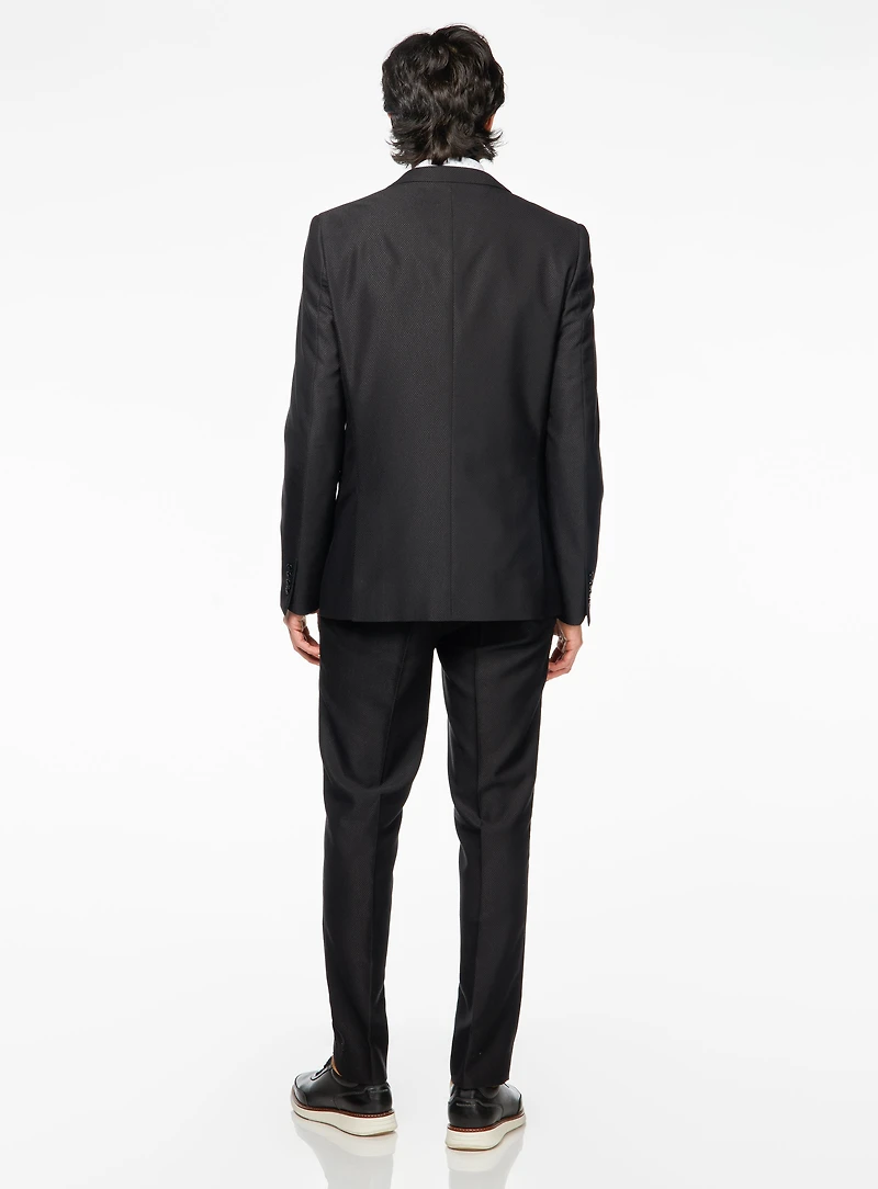 Black Satin Lapel Suit