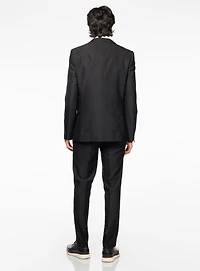 Black Satin Lapel Suit