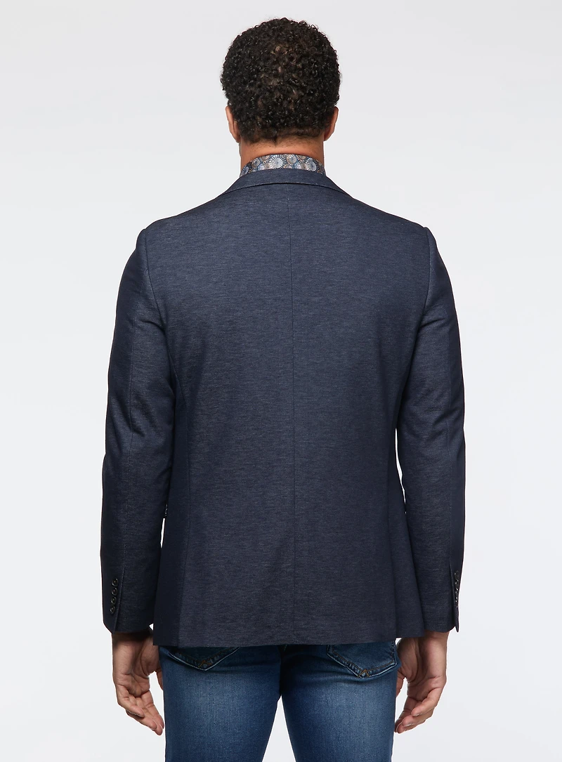 Micro Textured Navy Sport Jacket