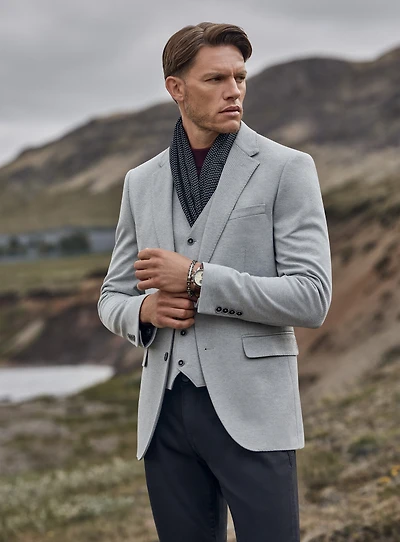 Veston en sergé gris