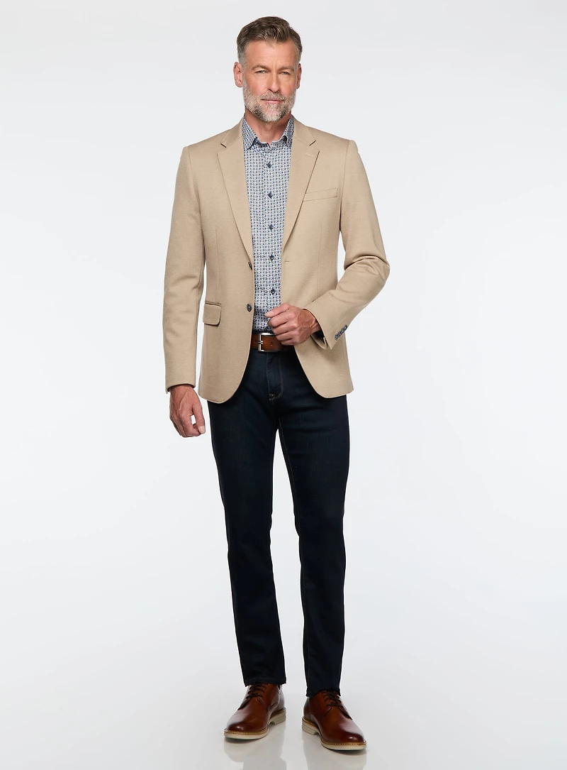 Beige Micro Textured Sport Jacket
