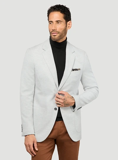 Veston en tricot texturé gris