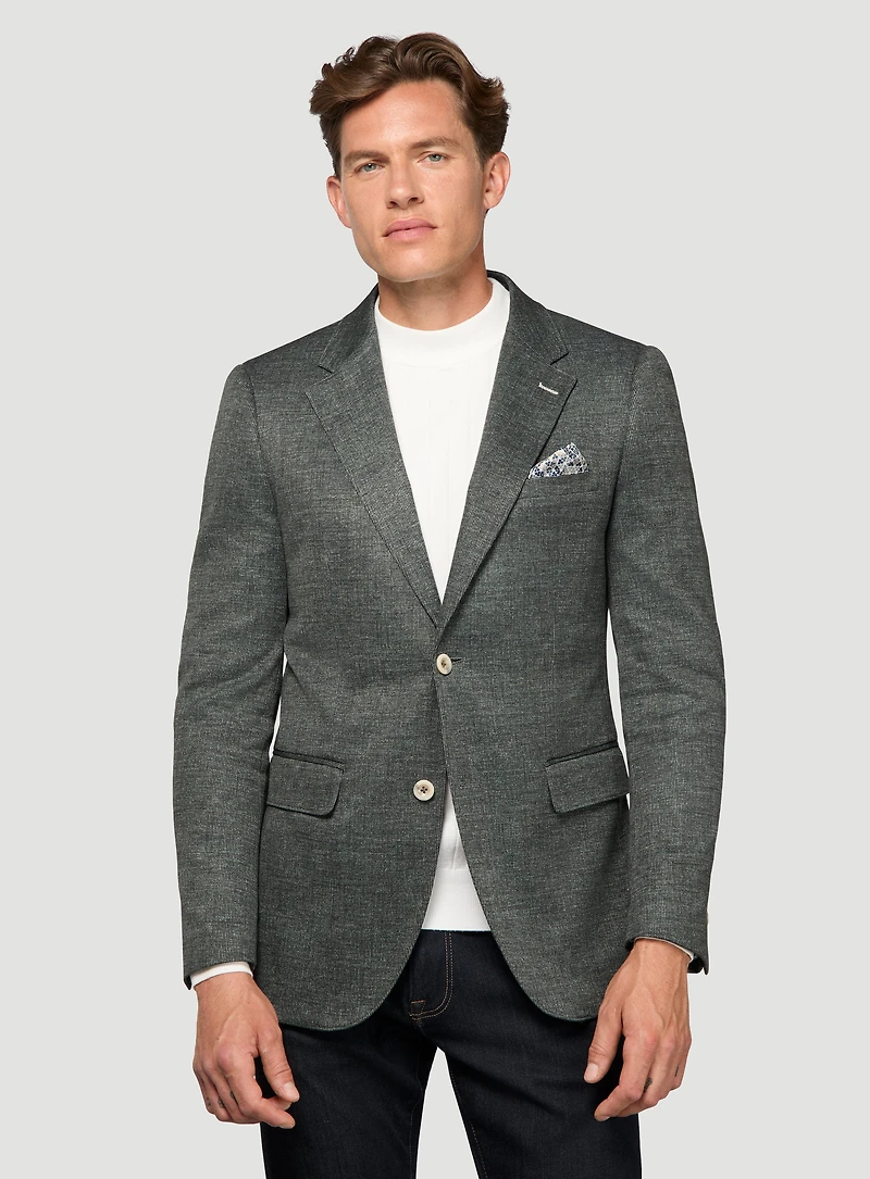 Green Vertical Knit Sport Jacket