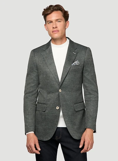 Green Vertical Knit Sport Jacket