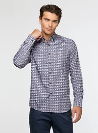 Feather Pattern Microfiber Shirt