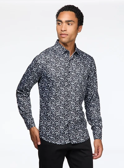 Circle Pattern Microfiber Shirt