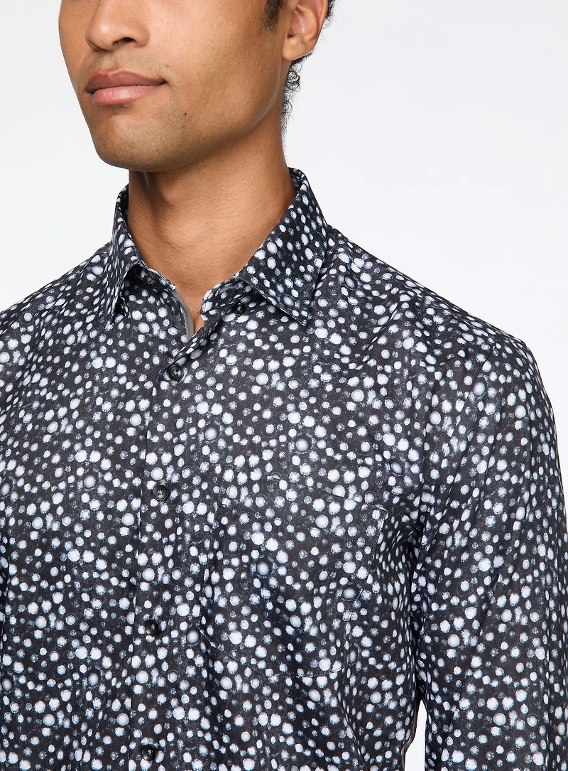 Circle Pattern Microfiber Shirt