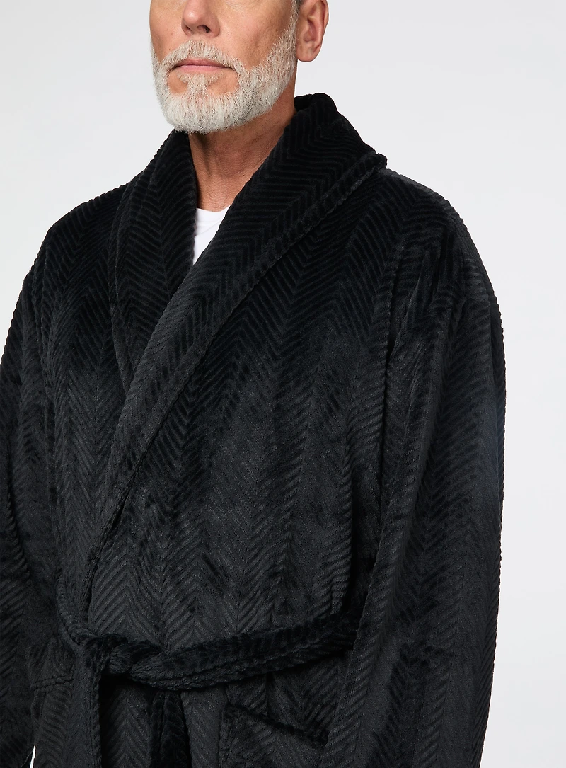 Robe de chambre en jacquard noir