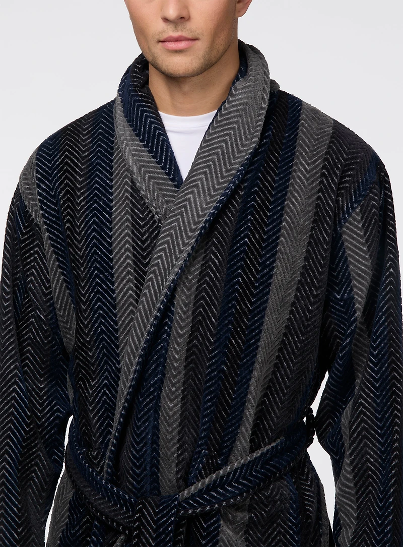 Robe de chambre à motif chevrons