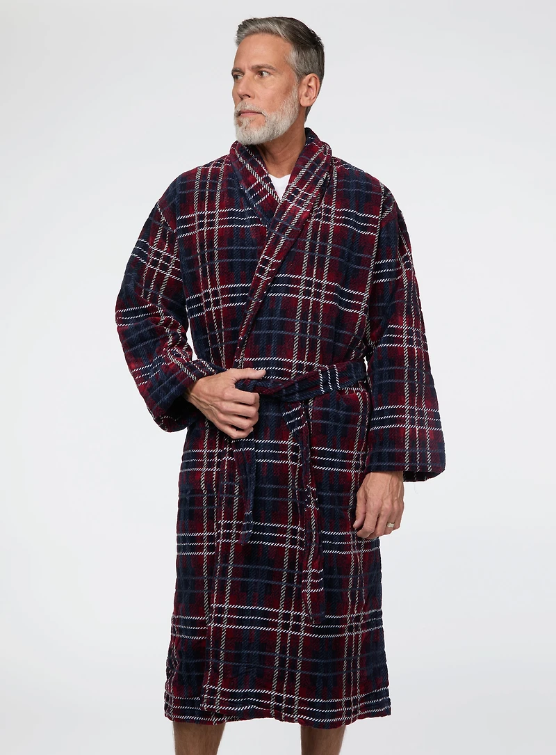 Robe de chambre à carreaux