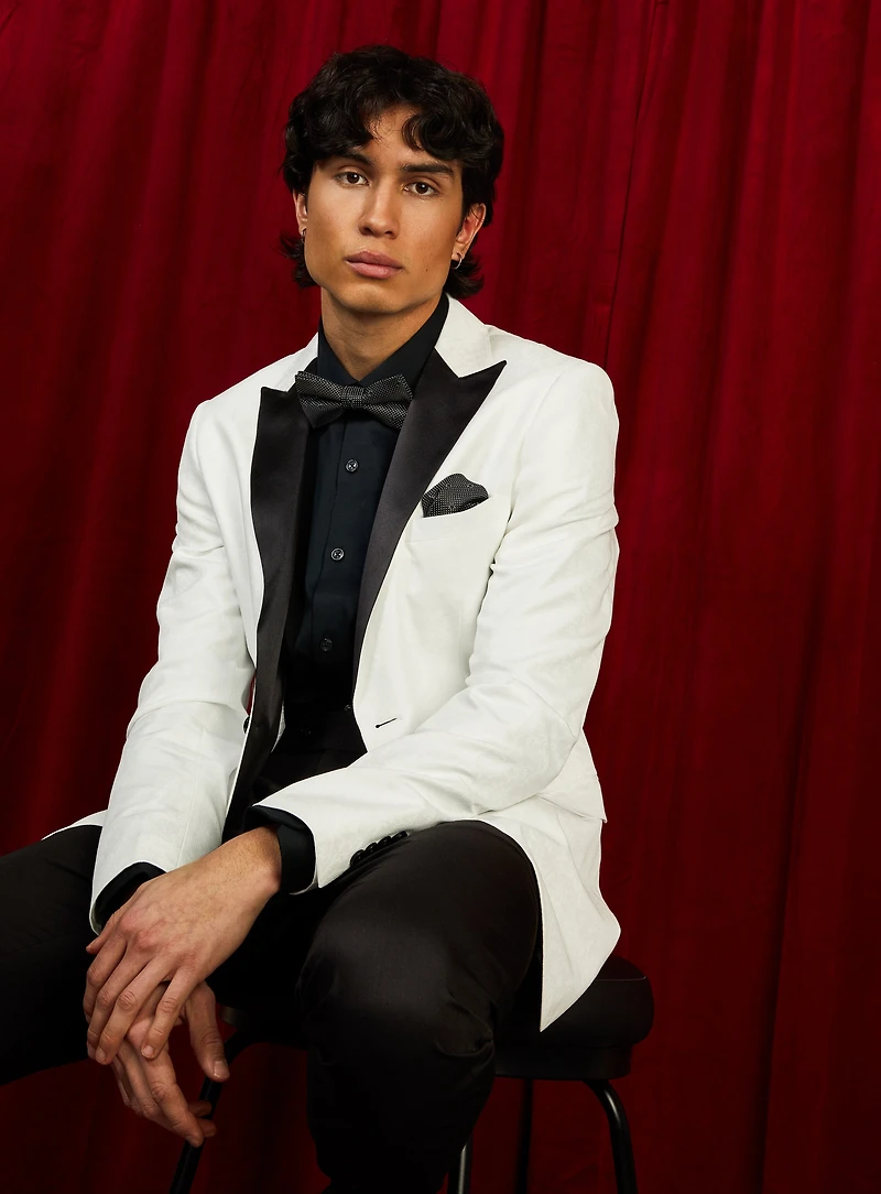 Complet tuxedo blanc