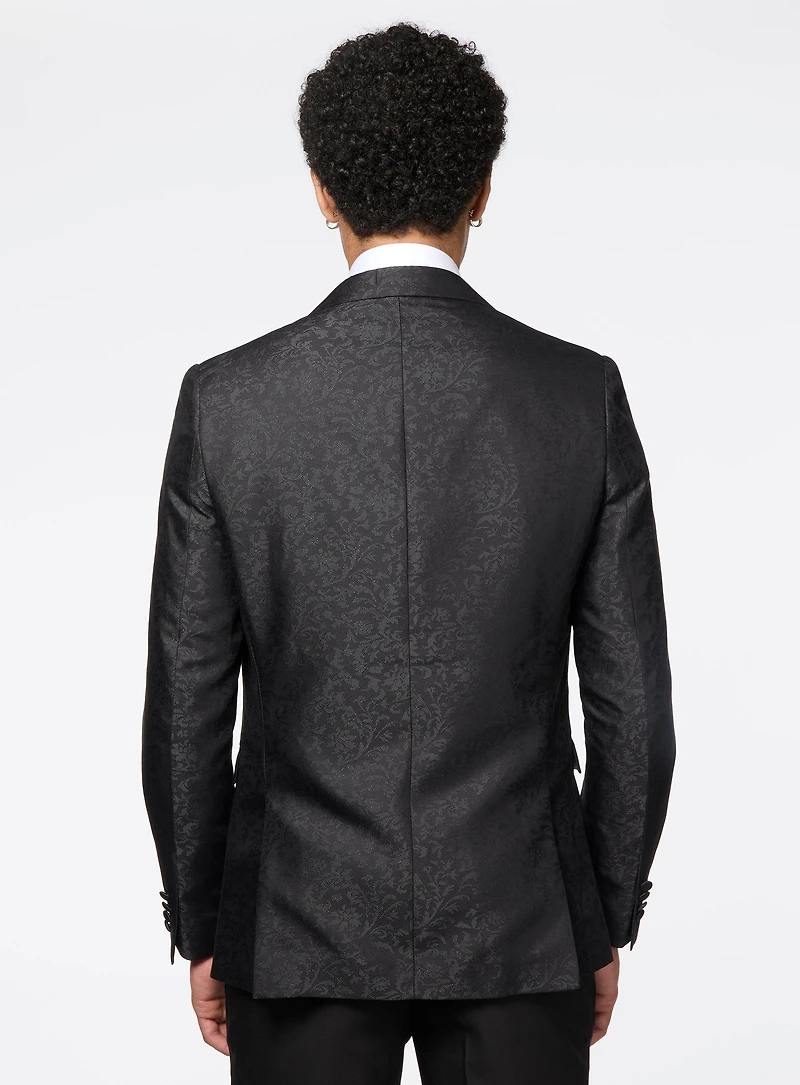 Complet smoking jacquard noir