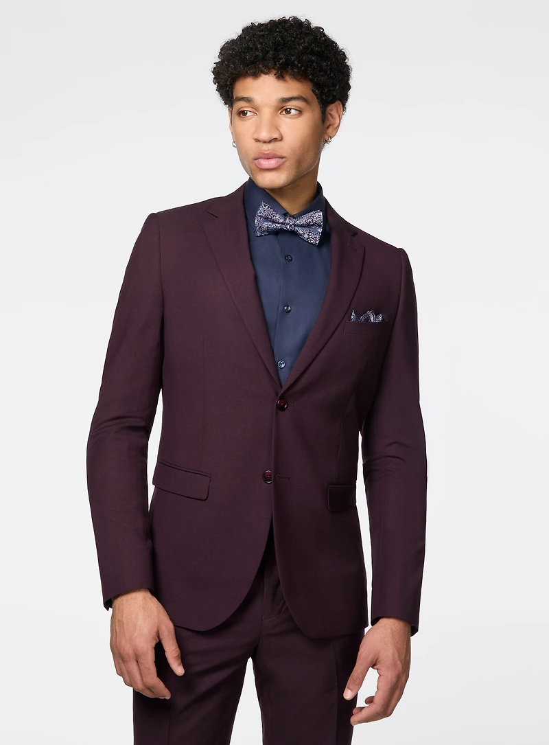 Pin Dots Burgundy Suit
